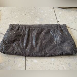 Gray clutch purse